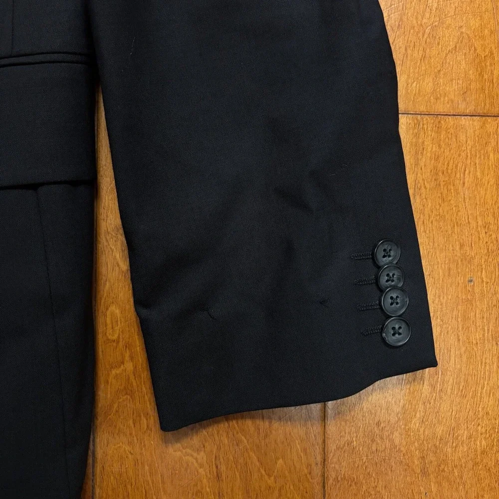 Express Mens Black Wool Blazer Size 38S Single Breasted Classic‎ Preppy